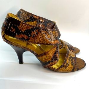 Michael Kors, heels, sandals, snake skin, size 7